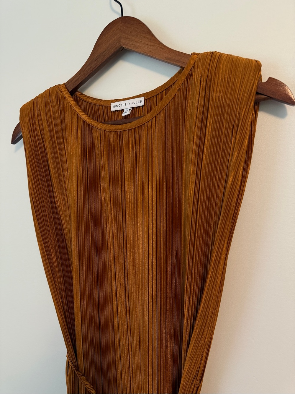 Sincerely Jules Pleated Maxi Dress in Mustard Gold - Picture 2 of 3